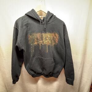 Savage Gold Graphic Print Gildan Hoodie - Size Medium